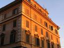 Thats not just the sunrise light, many buildings in old Rome are great hues of orange or brown.